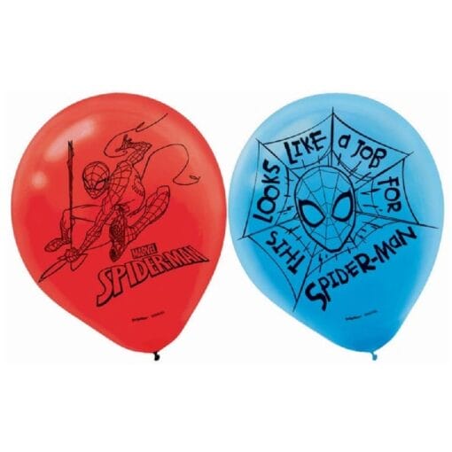 12&Quot; Ltx Spider-Man Balloons 6Ct
