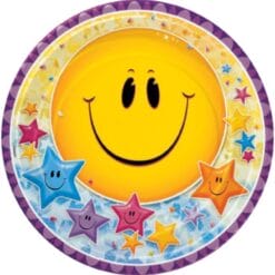 Smiley Stars Plates Paper 9" 8CT