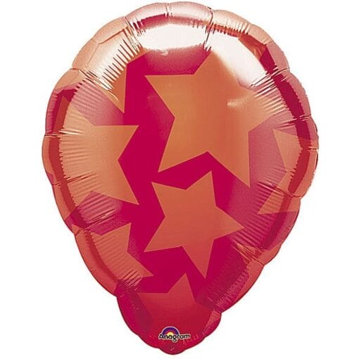 18&Quot; Shp Red Balloon W/Stars Foil Bln