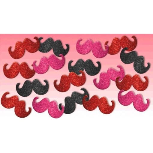 Moustache Foam Glitter Stickers 60Pc