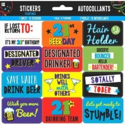 21st Brilliant Birthday Stickers
