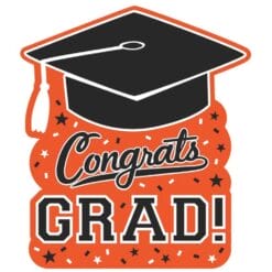 Orange Congrats Grad Cutout