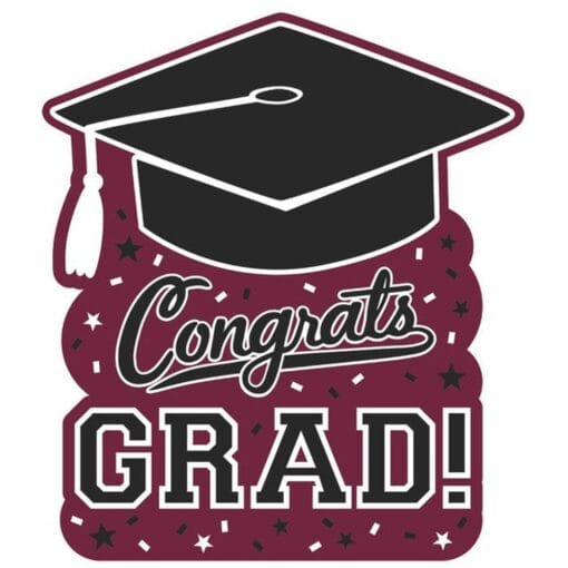 Burgundy Congrats Grad Cutout