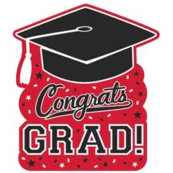 Congrats Grad Cutout Red