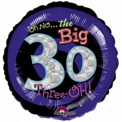 18" RND 30yo Oh No! Bday Foil Balloon