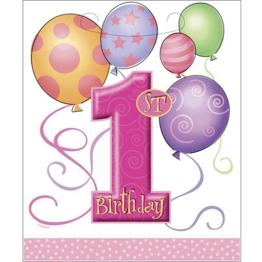 1St Birthday Pink Lootbags 8Ct