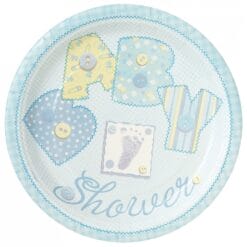 Baby Blue Stitchng Plates Paper 9" 8CT