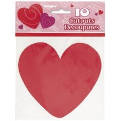 Mini Red Heart Cutouts 5" 10CT