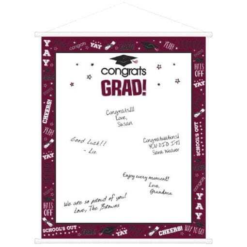 Burgundy Grad Sign-In Scroll 23&Quot;X18&Quot;