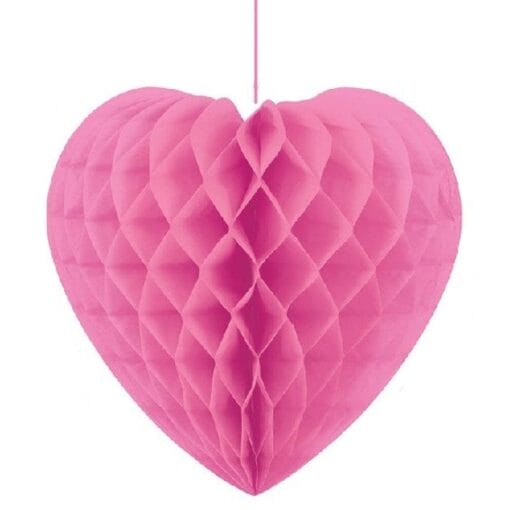 Honeycomb Heart Pink Tissue Decor