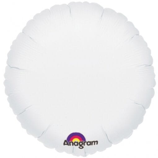 18&Quot; Rnd White Foil Balloon