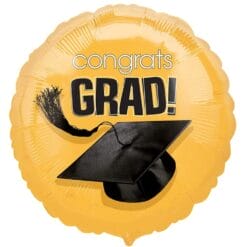 18" RND Gold Congrats Grad Foil BlN