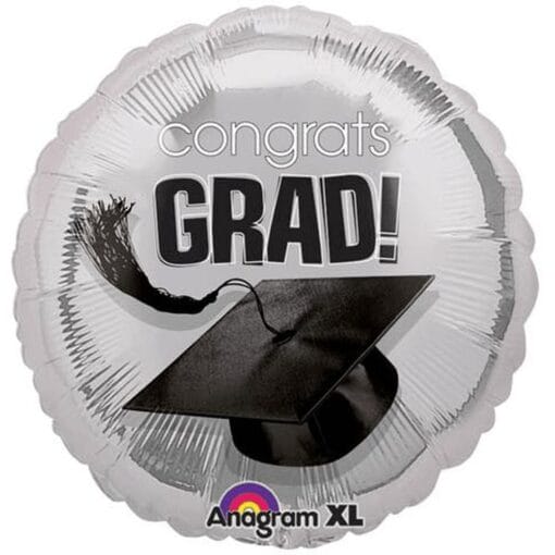 18&Quot; Rnd Silver Congrats Grad Foil Bln