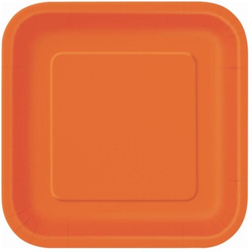Orange Plate Sqr 7&Quot; 16Ct