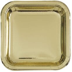 Gold Foil Plates SQR 7" 8CT