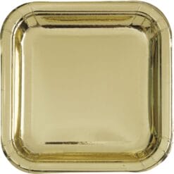 Gold Foil Plates SQR 9" 8CT