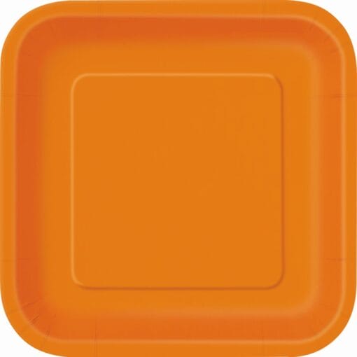 Orange Plate Sqr 9&Quot; 14Ct