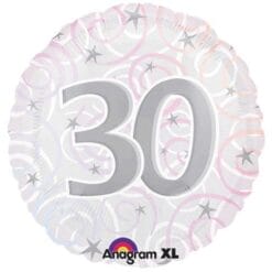 18" RND 30th Confetti Foil BLN