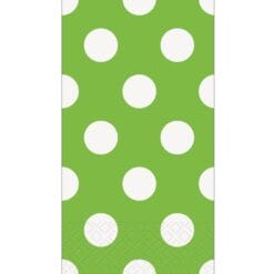 Lime Green Dots Napkins Guest/Dinner 16C