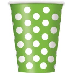Lime Green Dots Cups Hot/Cold 12oz 6CT