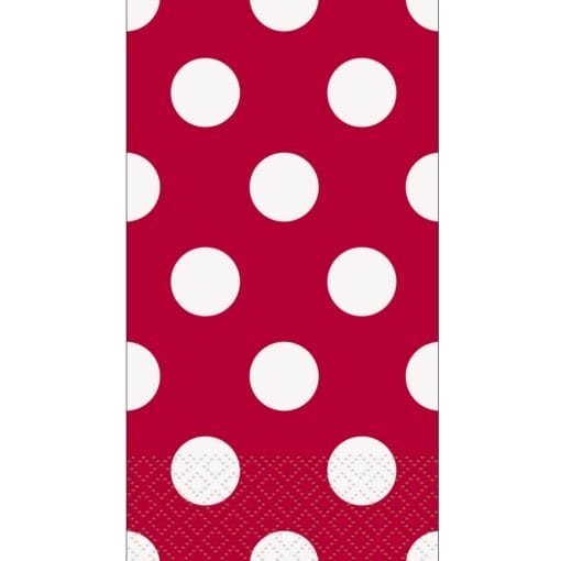 Ruby Red Dot Napkins Guest/Dinner 16Ct