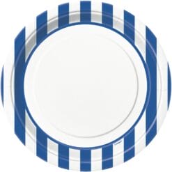 Royal Blue Stripe Plates 9" 8CT