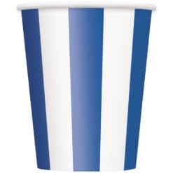 Royal Blue Stripe Cups 12oz 6CT