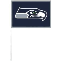 Seattle Seahawks Plstc Flags 4"x6" 12CT