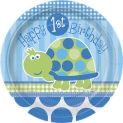 First Bday Turtle Plate 9" 8CT