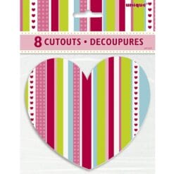 Heart Stripe Mini Cutouts 5" 8CT
