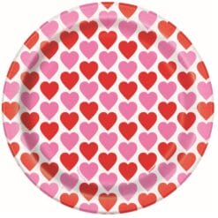 Valentine Hearts Plates 7" 8CT