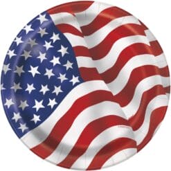 USA Flag Plates 9" 8CT