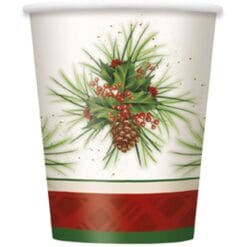 Holly Sprig Cups Hot/Cold 9oz 8CT