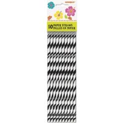 Zebra Stripe Paper Straws 10CT