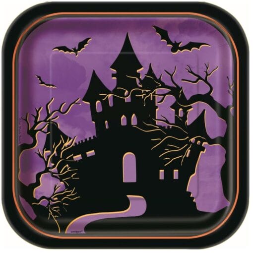 Haunted House Plate Sqr 7&Quot; 10Ct