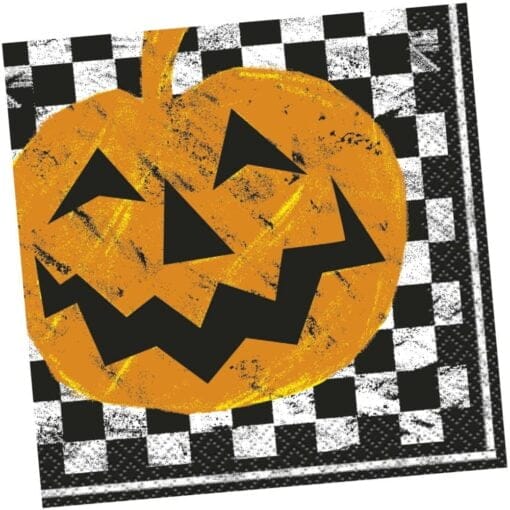 Checkered Halloween Napkins Bvg 16Ct