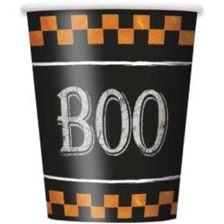 Checkered Halloween Cups 9oz 8CT