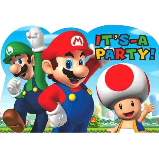 Super Mario Brothers Invitations 8Ct
