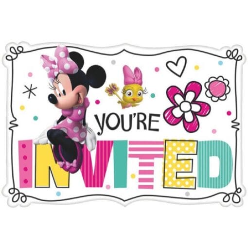 Minnie Mouse Postcard Invitations 8Ct