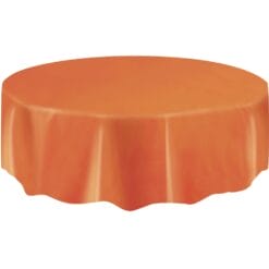 Orange Tablecover Plastic Round 84"