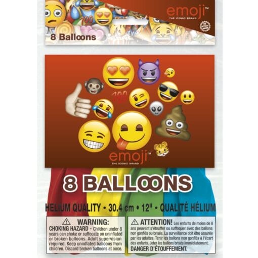 12&Quot; Emoji Ltx Balloons Printed 2S 8Ct