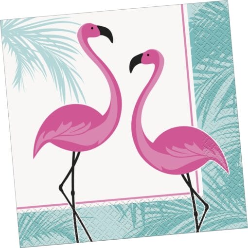 Pink Flamingo Napkins Lunch 16Ct