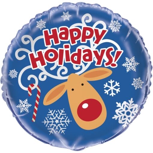 18&Quot; Rnd Happy Holidays Foil Balloon