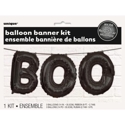 Black Boo 14&Quot; Letter Balloon Banner Kit