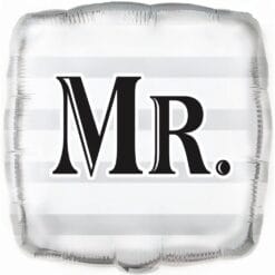 18" SQR "MR" Silver Foil Balloon