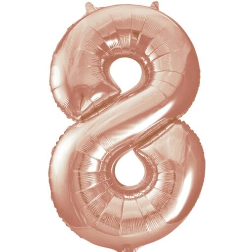 34&Quot; Shp Rose Gold #8 Foil Balloon