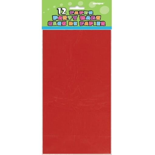 Ruby Red Paper Party Bags 12Ct