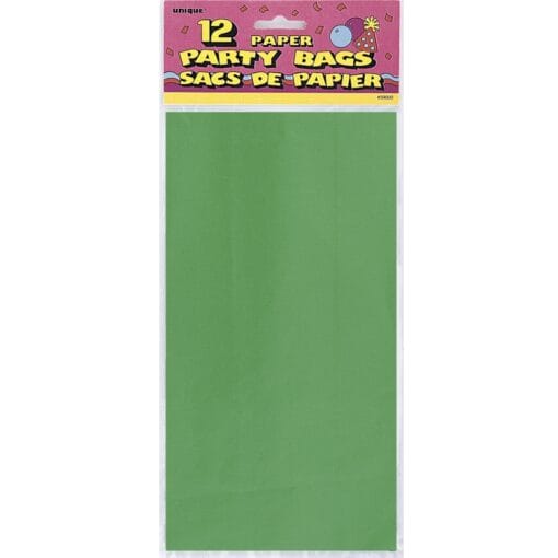 Paper Party Bags Green 12Ct
