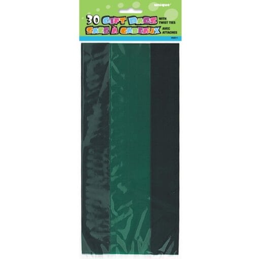 Forest Green Cello Bags 30Ct