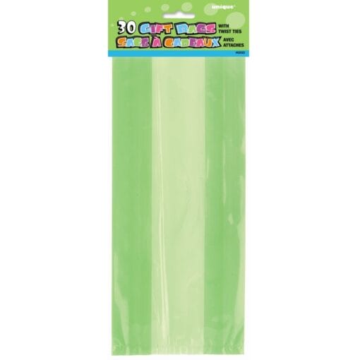 Lime Green Cello Bags 30Ct